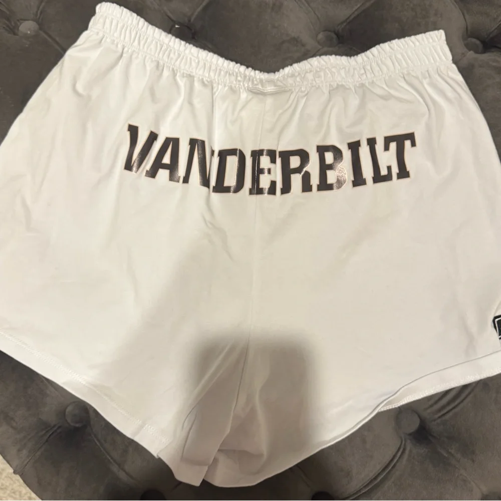 Women's White Athletic Shorts - Picture 2 of 2